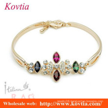 fashion italina jewelry multi colored crystal indian gold plated bangle